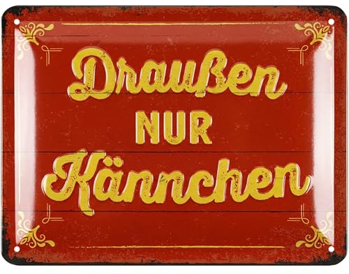 LANOLU Retro Blechschild draußen nur Kännchen, Kaffee, Geschenkideen für die küche, vintage Deko Metallschild, 15x20cm