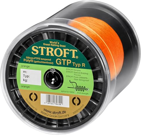 Stroft GTP Typ R Geflochtene Angelschnur 2000m orange R4-0,220mm-9kg