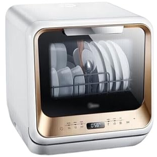 Lavavajillas de encimera sin instalación, escritorio completamente automático for el hogar, Mini fruta independiente pequeña (Color : A)