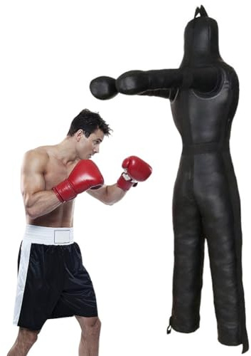 Colgante Maniquí de Lucha Libre, MMA Adultos Muñeco de Boxeo, Posición de Pie Grappling Dummy, Lanzamiento de Judo Karate Maniquí, 185cm de Tamaño Natural, Sin Relleno