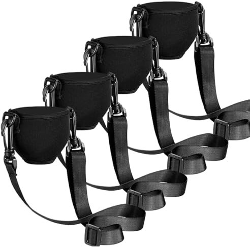 Wine Glass Carrier, Wine Bottle Holder | Wine Holder Portable Drink Insulator Wine Glass Cover - 4 Cloth Sleeves with Adjustable Neck Strap, Neck Wine Glass Holder Set for Women and Men