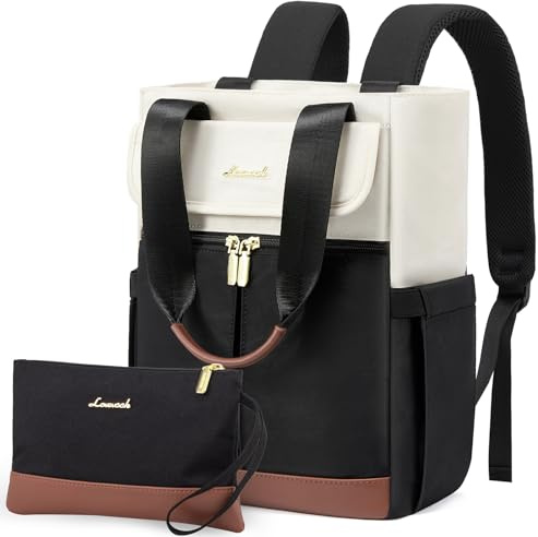 LOVEVOOK Rucksack Damen Groß, 15,6 Zoll Handtasche 2 in 1 Rucksacktasche | Wasserdicht, Laptopfach, Arbeitstasche & Handtasche, Schulrucksack Lehrertasche Tagesrucksack für Reise Uni Business