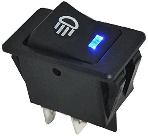 GAOSHA Interrupteur de commande 12 V pour voiture bateau Interrupteur à bascule LED pour feu de brouillard On/Button 4 broches pour lampe antibrouillard de voiture bateau