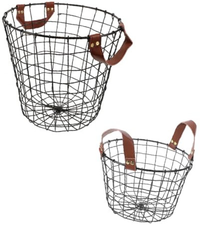TINEASUR 2stücke Brennholzkorb Runder Drahtkorb Holzhalter Für Kamin Brennholzhalter Organizer Zum Organisieren Campingzubehör Camping-brennholzkorb