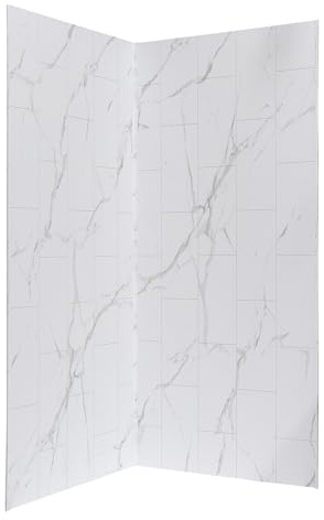 Palisade 78in x 36in x 36in Waterproof Vinyl Corner Shower Surround Kit with Accessories in Urban Glacier