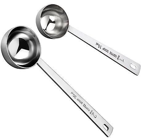 PRETYZOOM 2pezzi Cucchiai Dosatori in Acciaio Resistenti Per Caffè e Polveri Cucchiai Misuratori Con Manico Ergonomico Per Cucina Prese Di Misura Facili Da Leggere