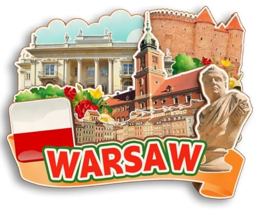 3D-Kühlschrankmagnet aus Holz, Motiv: Warschau, Polen, Stadt, Reise, Souvenir, niedliche Kühlschrankaufkleber, Dekoration für Zuhause, Küche