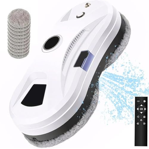Robot Nettoyeur de vitres, aspirateur Automatique de Nettoyage de vitres avec pulvérisation d'eau, Double Ventouse 5600pa, Commande à Distance sans Fil, adapté aux vitres intérieures et extérieures