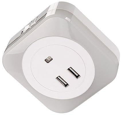 ANDRESLAD Luz Nocturna Led Con Sensor De Luz y Doble Puerto Usb Cargador De Noche Compacto Para Dormitorio y Hogar Enchufe Eu Con Suave Para Lectura y Protección Visual