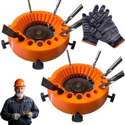 2025 New Drill Bit Sharpener, Power Drill Bit Grinding Attachment, Versatile 3-12mm Electric Drill Bit Sharpener Set for 125mm Grinder (2PCS)