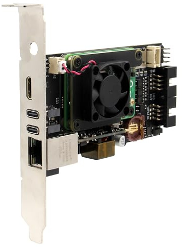 Geekworm X651 KVM Over IP Kit PCIe for Raspberry Pi Compute Module 4 CM4 | Supports KVM V3 OS，Integrated PoE & ATX Control，Video Capture via CSI, Not Include CM4