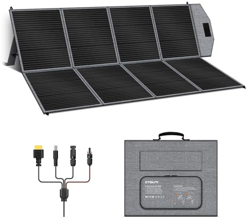 Ctolity Solarpanel Faltbar 400W, Tragbares Solar Panel mit 40V Ausgang, 23% Hohe Wirkungsgrad Monokristallines Solarmodul für Camping, Outdoor, Powerstation, Wandern, Garten, RV, Wohnmobil usw