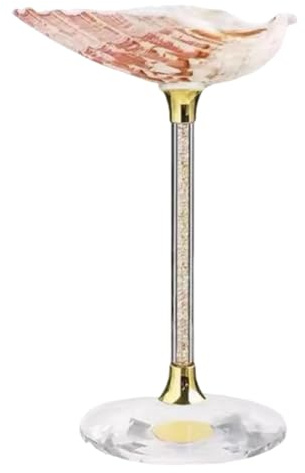 Générique Verre à Vin Gobelet Créatif Coupe à Cocktail Verre à Pied En Forme de Conque Marine Élégante Adapté pour Mariage Fête D'Anniversaire, Base Dorée En Coquillage