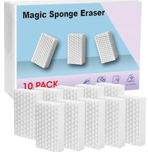 High Density Cleaning Sponges Pack of 10 | Dirt Eraser Magic Sponge | Durable Eraser Sponge for Walls, Shoes, Floors, Kitchen and Bathroom (10)