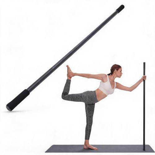Sxhlseller Yoga Stick, 5ft Adjustable Yoga Stretching Stick for Mobility, Flexibility and Balance, Versatile Exercise Pole with Foam Handles for Fitness Exercise Pilates