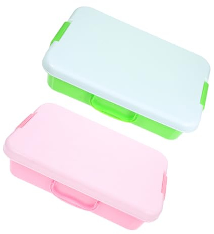 LALADEFIEE 2pcs Portable Sensory Bin Sand Tray with Lid and Handle for Plastic Sandbox Storage Container for Creative Play Activity Organizer Trays Fine Motor Skills Development