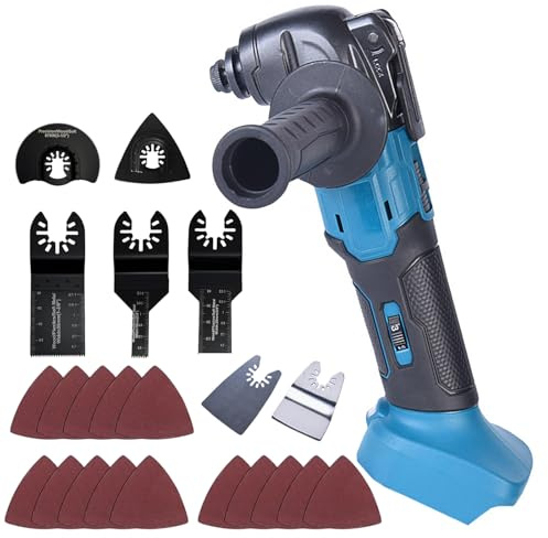 Cordless Oscillating Multi Tool for Makita 18V Battery,8500-21000 OPM Cordless Oscillating Tool Brushless Motor, 6-Speeds,4° Oscillation,24Pcs Multitool for Cutting, Sanding, Scraping (No Battery)