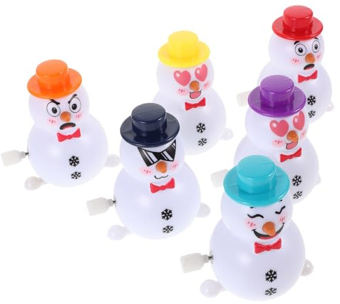 FUNOMOCYA 6pcs Christmas Wind Up Snowman Walking Jumping Figures for Holiday Party Favors Stocking Stuffers Classroom Prizes Winter Wonderland