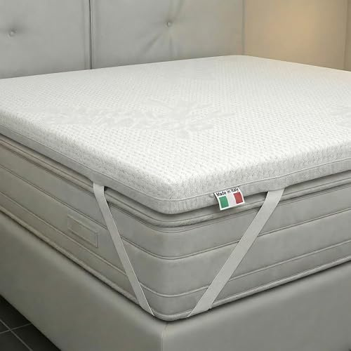 Topper Memory Foam 160x190 Matrimoniale, Made in Italy, Bamboo - Materasso per Massimo Confort - Letto Morbido per un Sonno Profondo (Matrimoniale - Bamboo)