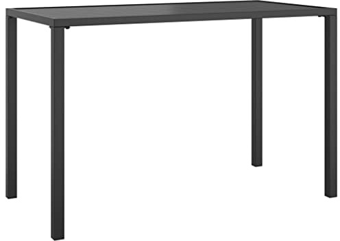 PUGYNBK Garten-Esstisch Anthrazit 110x54x70 cm Stahl, Latten-Design Esstisch für Terrasse, pulverbeschichteter Stahl, robust und stabil