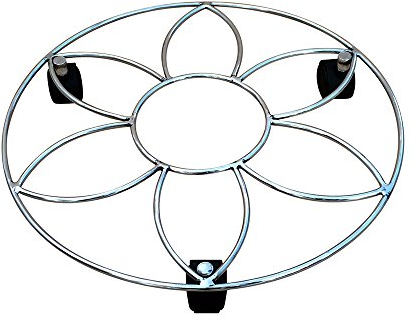 Garden Pride Round Plant Pot Caddy - Heavy Duty Plant Pot Wheels/Plant Pot Mover - Plant Pot Trolley/Plant Pot Dolly - Made of a Solid Stainless Steel (Pack of 2-12 Diameter (30cm))