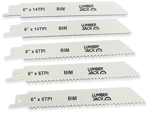 Lumberjack 150mm Reciprocating Saw Blades 6 TPI Bi-Metal Wood Cutting