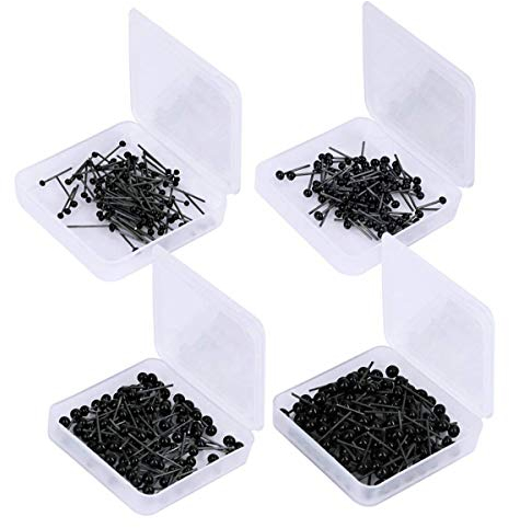 iSuperb 400 Stück Schwarz Glas Sicherheit Augen Puppe Augen Mini Craft Kit DIY Teddybären, Marionetten, mit Vier Aufbewahrungsboxen aus Kunststoff (Schwarz)