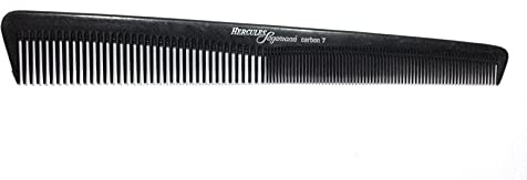 Hercules Sägemann HS C7 carbon 7 Profi Facon Haarschneidekamm anthrazit Haarkamm (antistatisch) Carbonkamm mit 2 Zahnungen fein + grob, 7 Zoll, Facon-Haar-Kamm (7a)