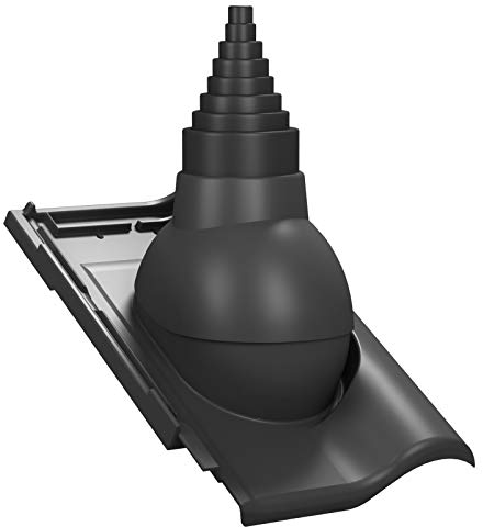 Dachdurchführung für Gerätemasten Ø19–90 mm – Röben - Monza Plus Dachziegel für TV-Antenne, Satellit, Blitzschutz, Kommunikation, Dachdurchgang mit EPDM-Dichtung (RAL 7016 - Anthrazit)