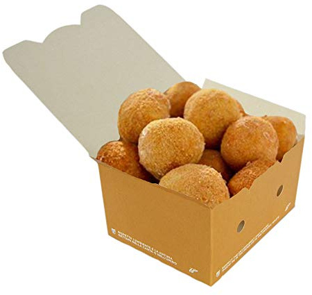 SDG PZ 50 BOX AVANA IN CARTA 12x10x7H BIO COMPOST CON COPERCHIO RICHIUDIBILE IDEALE PER L'ASPORTO DI CIBI,FRITTURE,PANINI,PATATINE