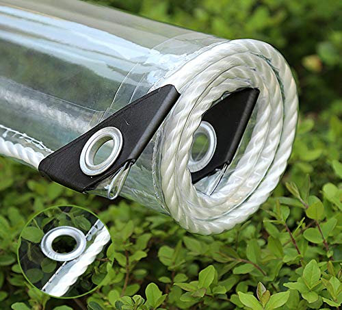 X1NGFU wasserdichte Transparente PVC Plane,Wetterfeste Abdeckplane,Kunststoffplane Mit Ösen,Strapazierfähige Vordächer Faltbar,Dicke 0.35mm Klarsicht-Folie,für Gartenmöbel Pflanzen (1.5x3m/4.9x9.8ft)