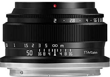 TTArtisan 50mm F2 Objectif d'appareil Photo Manuel Plein Cadre Design Compact Poids léger Longueur focale Standard pour Monture Nikon Z