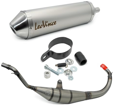 Auspuffanlage LeoVince Komplettanlage X-FIGHT, Edelstahl, mit Zulassung für MBK X-Power 50