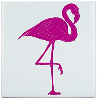 Fabulous Carreau Céramique Décoratif 20 x 20 cm - Flamant Rose Dessin