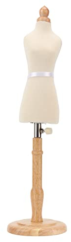Weibliche Nähschaufensterpuppe,Damenbüste Schneiderpuppe, Schulterbreite 9,5 cm,Brustumfang:23 cm,Höhe:26,5 cm,Taille 18 cm,Mit Robuster Buchenholzbasis,Für Die Präsentation Herstellung von Kleidung