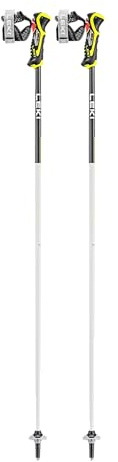 LEKI Airfoil 3D/14 mm – vit/gul – unisex skidstavar med avtryckare 3D, längd i cm: 125