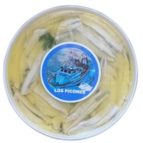 Los Picones Gourmet® Boquerones en Vinagre con Aceite de Oliva I Tarrina 400gr I Pescado Fresco I Conservas de Pescado I Productos Gourmet I Conservas Artesanales I Salazones y Ahumados.