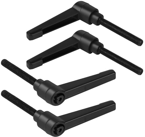 efuturetime 4 Stück Klemmhebel M6 × 40mm Verstellbar Außengewinde Schwarz | Griff aus Kohlenstoffstahl, Maschinengriffe