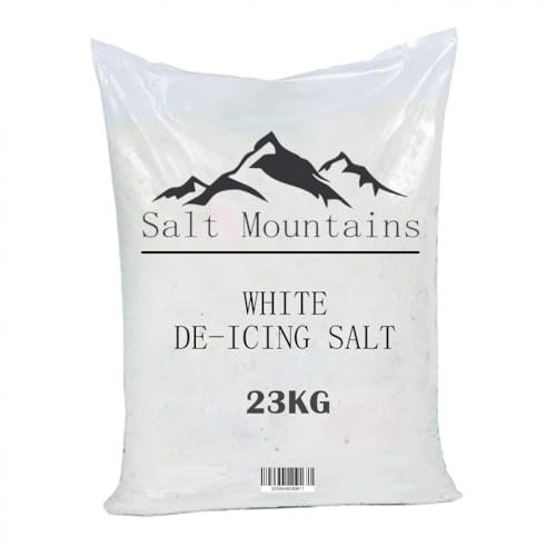 indigo® Salt Mountains – White De-Icing Rock Salt 23kg x 1 Bag – Fast-Acting Winter Grit for Ice & Snow – Pavements, Paths, Roads, Car Parks