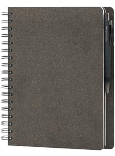 FABER-CASTELL & Rössler Papier 201553 - Notizbuch blanko, 18 Seiten in Espresso und Kugelschreiber PolyBall schwarz