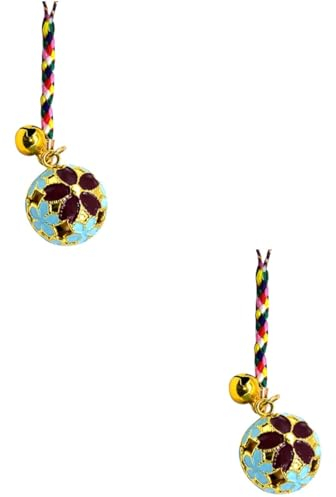 HEMOTON 2stücke Glocken Chic Pendel Für Taschen Schlüssel Und Auto-innenraum Langlebiges Praktisches Design Mit Blauen Und Kirschblüten Als Oder Dekoration