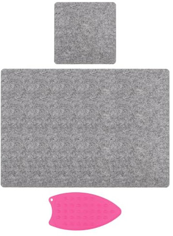 QUARKZMAN 2 Stück Wollpressmatte 24 x 17 / 9 x 9 Wollbügelunterlage Nähzubehör für Handwerk Quilter Quilten
