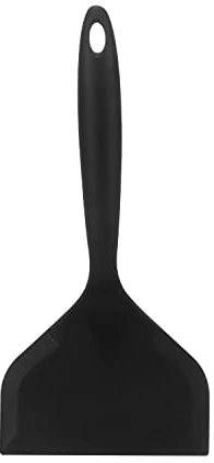 Espátulas de Silicona, Espátula Ancha para Tortitas Pala de Cocina Antiadherentes Resistente al Calor Volteadora para Servir, Freir, Huevos, Verduras, Steak, Panqueques (Negro)