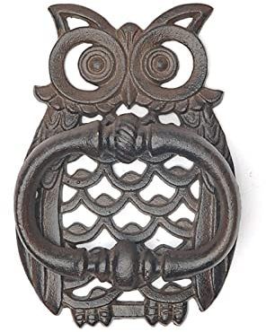Türklopfer aus Messing, Türklopfer for den Außenbereich, Vintage-Stil, Vintage-Haustürklopfer, europäisch-amerikanischer Industriestil, Gusseisen, Retro-Handwerk, Eule, antiker Türklopfer, Hof-Türknau