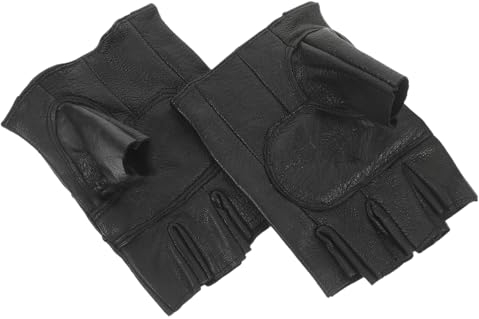 GOOHOCHY Halbfinger Lederhandschuhe Für Herren Atmungsaktive Fitnesshandschuhe rutschfeste Trainingshandschuhe Für Damen Outdoor-sporthandschuhe Bequeme Gym Workout Handschuhe