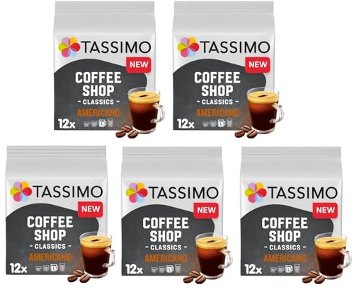 Tassimo Coffee Shop Selections Americano x12 coffee pods (Pack of 5, Total 60 Pods, 60 drinks)