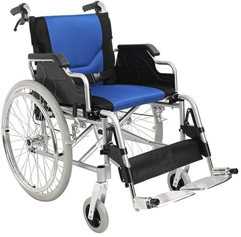 CVNIMV Fauteuils roulants pliants Fauteuil Roulant Pliant en Aluminium léger, Chaise Portable propulsée par Un accompagnateur de Voyage avec Freins à Main, Peut Supporter des Chariots de