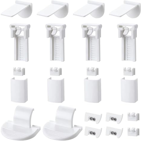 JCUGSBS Klemmträger Plissee, Ohne Bohren Plissee Ersatzteile, Plissee Halterung Selbstklebend Klemmfix Halterung - für Fenster Plissees mit Vier Zugbändern(2 Sätz)