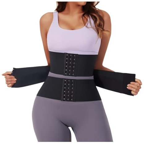 GOOPEEG Bauchweggürtel Stretch Hose Frauen Taille Trainer Gürtel Lenden Unterstützung Haltung Corrector Körper Shapers Bandage Wrap Cincher Unteren Bauch Bauchweg Mieder(Black,XL)