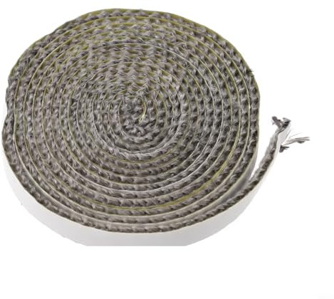 Hitzebeständige Ofenseildichtung, schwarze flache Dichtung für Ofentür, 10 mm breit x 3 mm (10 mm)